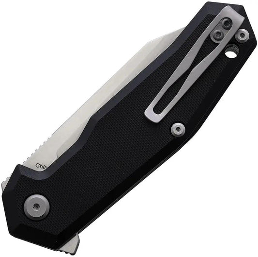 Steel Will Tenet 2 Linerlock - D2 Satin Blade, Black G10 Handle, Extended Tang, Lanyard Hole by Steel Will
