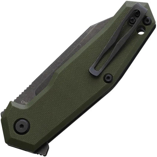 Steel Will Tenet 2 Linerlock - OD Green G10 Handle D2 Blade Compact EDC Knife With Pocket Clip by Steel Will