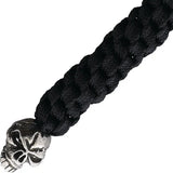 Schmuckatelli Co Emerson Lanyard With Bead - Emerson Skull Bead On Black Braided Cord Three And A Half Inch by Schmuckatelli Co