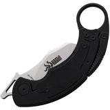 Krudo SNAGbit Framelock KSBT061 - Ergonomic Karambit With Thumb Support, Black G10 Inlay, 9Cr18MoV Blade by Krudo