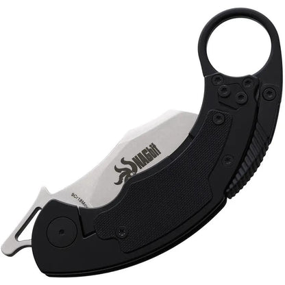 Krudo SNAGbit Framelock KSBT061 - Ergonomic Karambit With Thumb Support, Black G10 Inlay, 9Cr18MoV Blade by Krudo