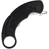Krudo SNAG Framelock Knife - Black KSMX088, G10 Inlay, 3 Inch Curved 9Cr18MoV Blade, Extended Tang, Lanyard Hole by Krudo