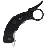 Krudo SNAG Framelock Knife - Black KSMX088, G10 Inlay, 3 Inch Curved 9Cr18MoV Blade, Extended Tang, Lanyard Hole by Krudo
