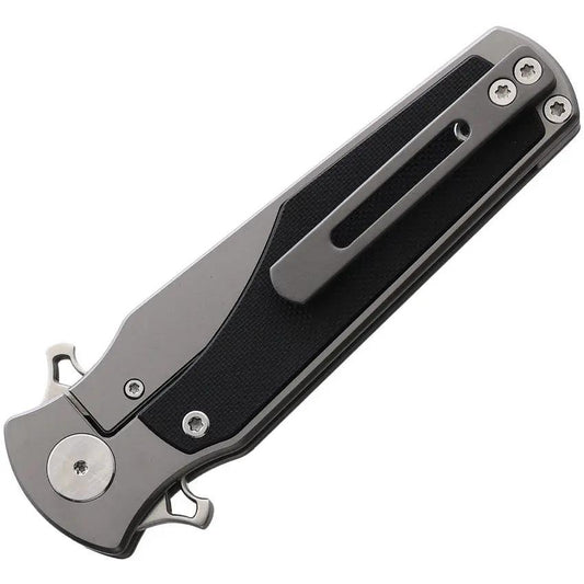Krudo Mozaik Lte Framelock KMLZ428 - Gray Stainless Handle With Black G10 Onlay And 9Cr18MoV Blade by Krudo