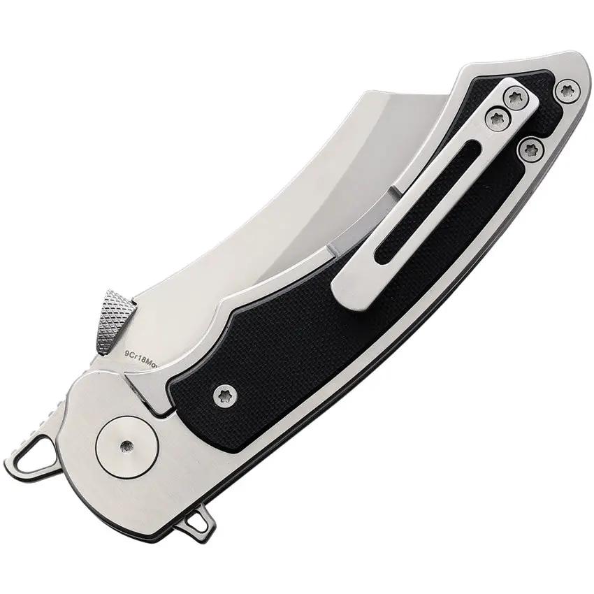 Krudo DAO LTE Framelock KDAT646 - Satin 9Cr18MoV Blade With Black G10 Inlay Extended Tang Copper Backspacer by Krudo