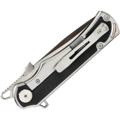 Krudo Karsino 10 LTE Framelock Knife - Satin 8Cr13MoV Blade With Black G10 Handle by Krudo