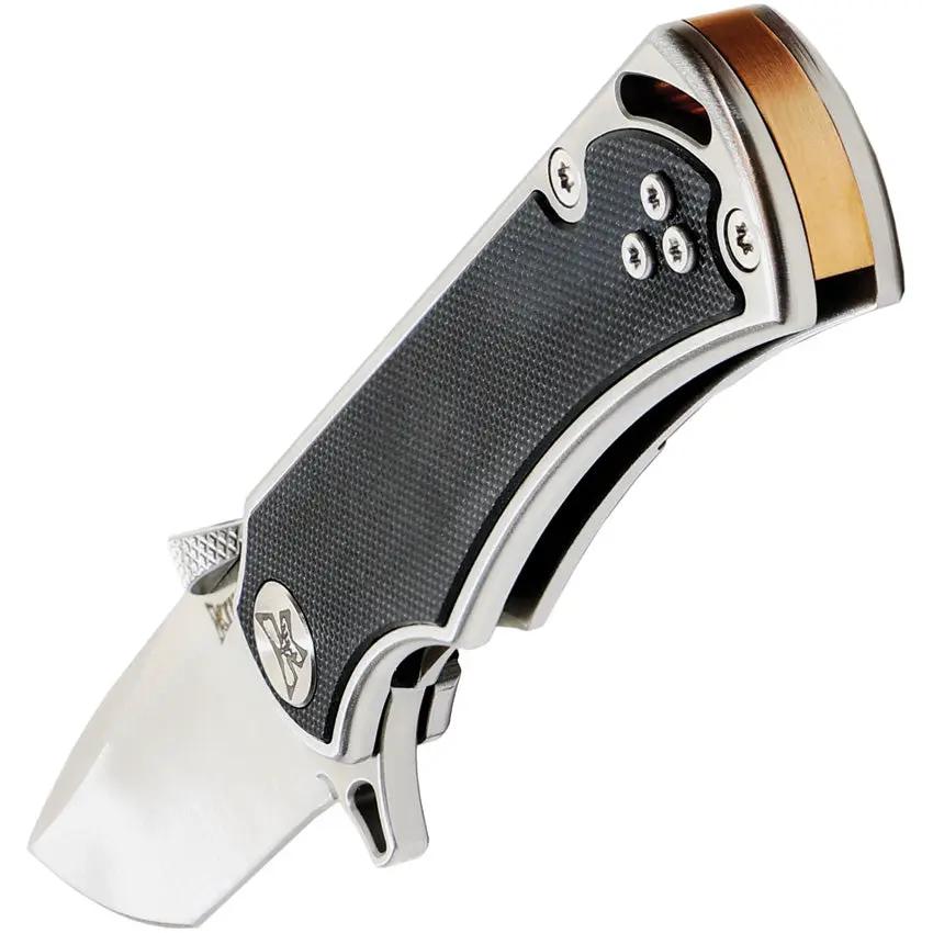 Krudo Karsino 10 LTE Framelock Knife - Satin 8Cr13MoV Blade With Black G10 Handle by Krudo