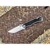 Krudo Karsino 10 LTE Framelock Knife - Satin 8Cr13MoV Blade With Black G10 Handle by Krudo