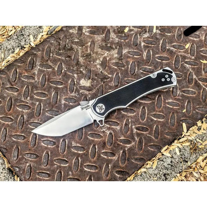 Krudo Karsino 10 LTE Framelock Knife - Satin 8Cr13MoV Blade With Black G10 Handle by Krudo