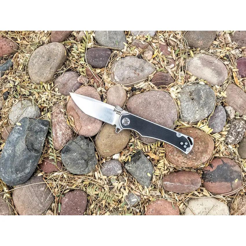 Krudo Karsino 10 LTE Framelock Knife - Satin 8Cr13MoV Blade With Black G10 Handle by Krudo