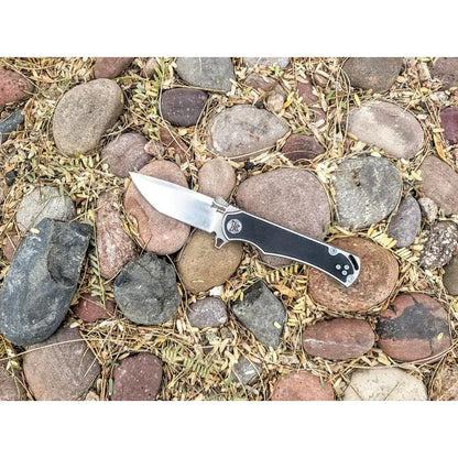 Krudo Karsino 10 LTE Framelock Knife - Satin 8Cr13MoV Blade With Black G10 Handle by Krudo