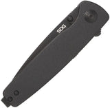 SOG Twitch III Linerlock Folding Knife - Blackout 3 Inch 154CM Blade With Extended Tang Clip For Outdoorsmen by Sog