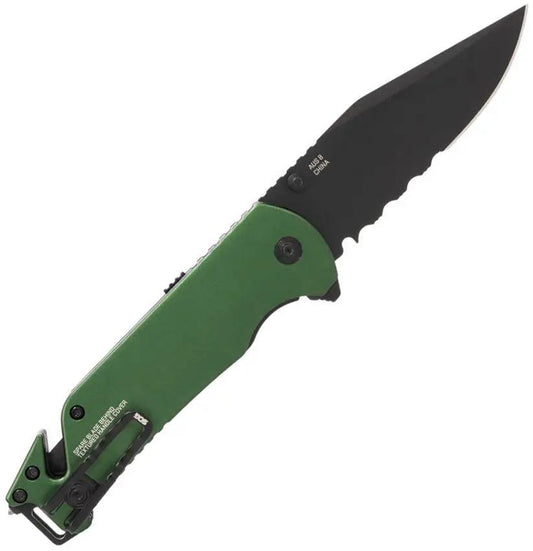 SOG Escape ATK 2.0 Linerlock Assisted Opening EDC Knife - 3.5 Inch Serrated AUS8 Blade Tactical Ready by SOG