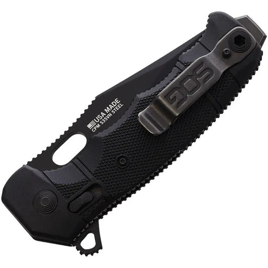 SOG Seal XR Lock Knife Cerakote Black 4 Inch Blade Partially Serrated With Extended Tang For EDC Pros- XR Lock For EDC by Sog