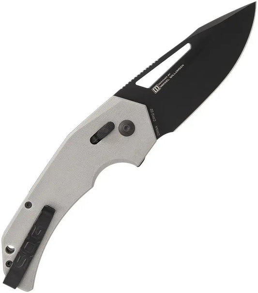 SOG Prohen XR Lock Knife - D2 Tool Steel Drop Point Blade With TiNi Coating And Gray G10 Handle For EDC Enthusiasts by SOG