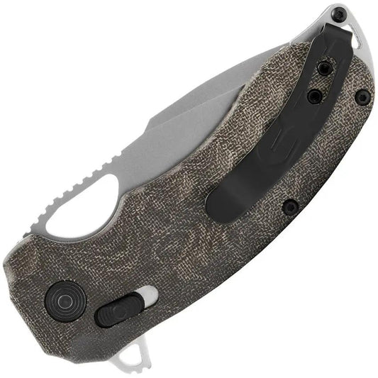 SOG Kiku XR Lock Satin CTS XHP Knife - One-Handed EDC Performance In Slim Linen Micarta by SOG