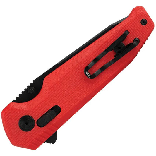 SOG Vision XR Lock Folding Knife - Red G10 Handle With CTS XHP Tanto Blade And XR Lock For EDC by SOG