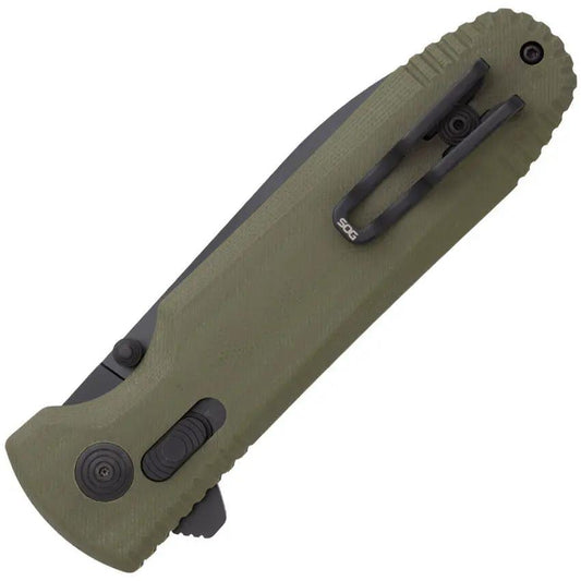 SOG Pentagon XR Lock Knife - CTS XHP Blade, OD Green G10 Handle, One-Handed Operation by SOG