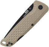 SOG Adventurer Lockback Knife - 3-Inch Black PVD Blade and FDE GFN Handle for Everyday Carry by SOG