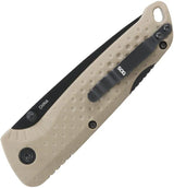 SOG Adventurer Lockback Knife - 3-Inch Black PVD Blade and FDE GFN Handle for Everyday Carry by SOG