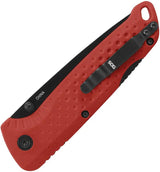 SOG Adventurer Lockback Knife - Red GFN Handle For Rugged EDC, 3 Inch Drop Point Blade by SOG