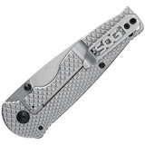 SOG Flash Framelock Knife - 3.25 Inch 8Cr13MoV Blade, Stonewash Finish, Checkered Stainless Handle, EDC Ready by SOG