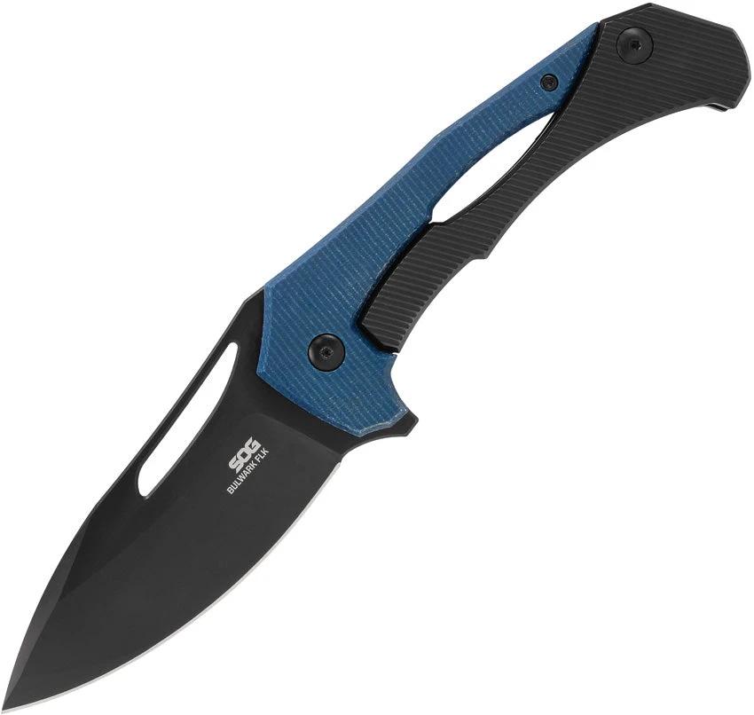 SOG Bulwark Framelock Blue Micarta 14-24-01-57 by SOG