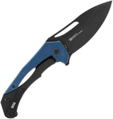 SOG Bulwark Framelock Knife - Blue Micarta Handle 3 Inch D2 Blade 4 Inch Closed For EDC by SOG