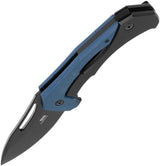 SOG Bulwark Framelock Knife - Blue Micarta Handle 3 Inch D2 Blade 4 Inch Closed For EDC by SOG