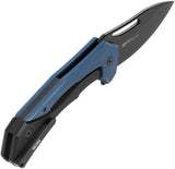 SOG Bulwark Framelock Knife - Blue Micarta Handle 3 Inch D2 Blade 4 Inch Closed For EDC by SOG