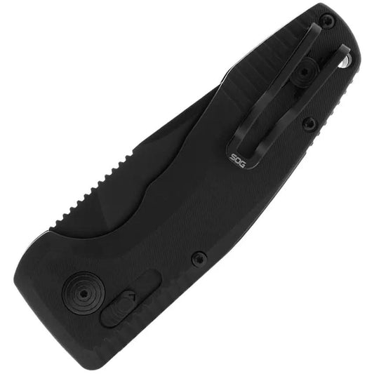 SOG Auto Opening Knife Tac AU XR Lock D2 Tanto TiNi Blade 4 Inch Closed - One Hand Deployment For EDC by SOG