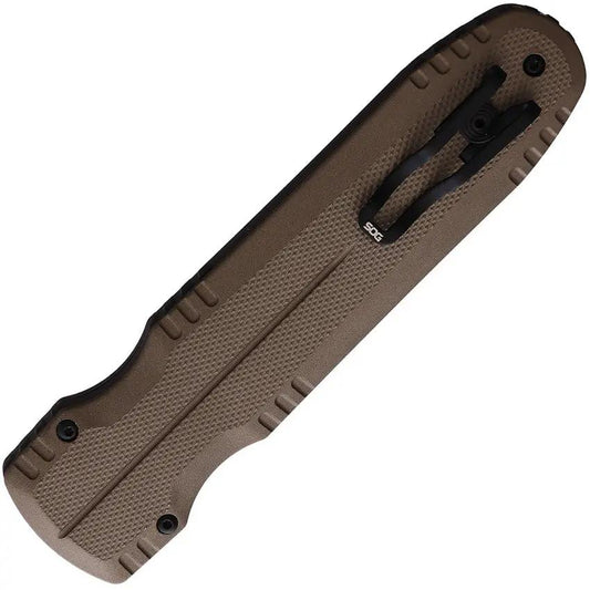 SOG Auto Pentagon OTF Knife - S35VN Blade, TiNi Coated, Flat Dark Earth Aluminum Handle For EDC by SOG