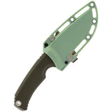 SOG Tellus FX Fixed Blade Knife - OD Green Durable 440 Stainless Full Tang With 4.25 Inch Blade And Textured GRN Handle by Sog