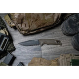 SOG Recondo FX Fixed Blade Knife - Tactical 4.63 Inch Serrated Blade With TiNi Coating FDE Handle And MOLLE Sheath by Sog