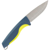 SOG Aegis Fx Knife Indigo Yellow - High Visibility Fixed Blade With Indigo Overmold Grip And MOLLE Sheath by Sog