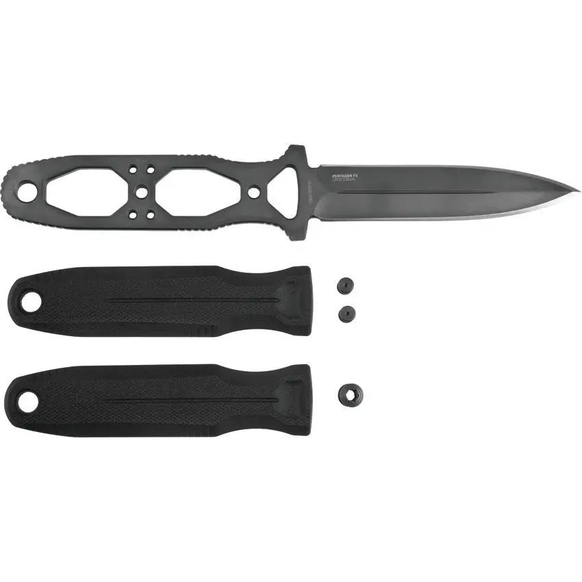 SOG Pentagon FX Covert Tactical Knife - 4.75 Inch S35VN TiNi Blade, Ambidextrous Full Tang MOLLE Sheath For Professionals by SOG