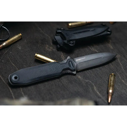 SOG Pentagon FX Covert Tactical Knife - 3.5in TiNi S35VN Blade With Black G10 Full Tang Ambidextrous MOLLE Sheath by SOG