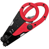 SOG Parashears Multi Tool Red Handle With Scissors 5.13in Closed - All In One Cutting And Measuring Tool For Pros by SOG