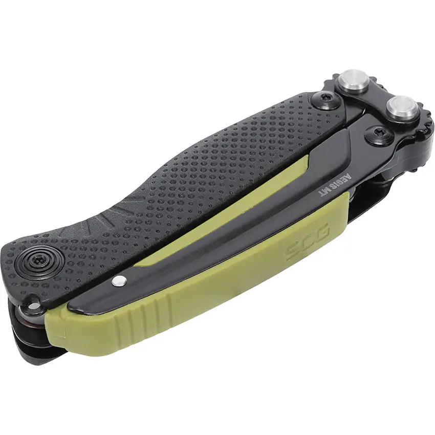SOG Aegis Multi Tool Durable 440 Stainless With Needle Nose Pliers And Bottle Opener Green Handles by Sog