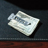SOG Cashcard EZ1-CP Slim Wallet Sized Pocket Knife With Money Clip Steel Handle EDC - Compact Everyday Carry Tool by SOG