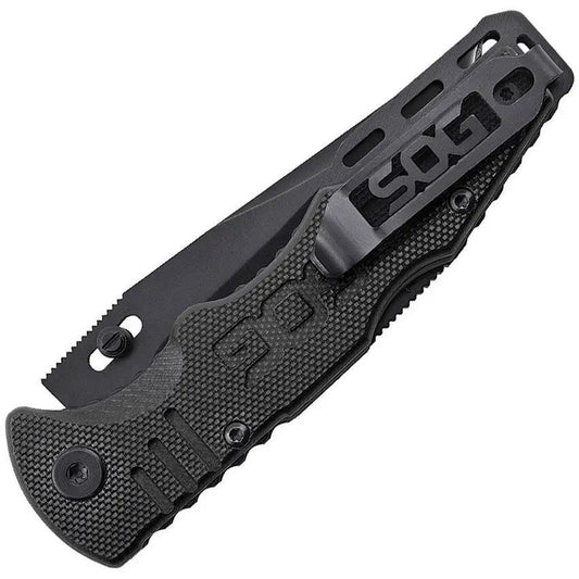 SOG Salute Mini Black Oxide Lockback Knife - Compact Everyday Carry With G10 Handle by SOG