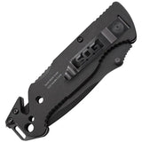 SOG Escape Black Lockback Knife - Compact EDC Folding Knife With Line Cutter And Glass Breaker by SOG