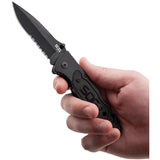 SOG Escape Black Lockback Knife - Compact EDC Folding Knife With Line Cutter And Glass Breaker by SOG