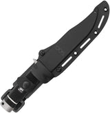 SOG Tech Bowie Knife AUS8 Stonewashed 11in Blade - Rugged Outdoor Knife With Black Kraton Handle And Kydex Sheath by SOG