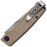 SOG Terminus Slipjoint Knife Tan G10 3In BD1 Satin Blade - Extended Tang For EDC by SOG