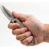 SOG Terminus Slipjoint Knife Tan G10 3In BD1 Satin Blade - Extended Tang For EDC by SOG