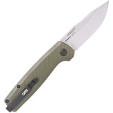 SOG Terminus SJ Green Knife - D2 Blade, OD Green G10 Handle, Slim Slip Joint EDC Pocket Clip by Sog