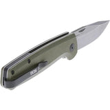 SOG Terminus SJ Green Knife - D2 Blade, OD Green G10 Handle, Slim Slip Joint EDC Pocket Clip by Sog