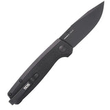 SOG Terminus SJ Blackout Folding Knife - 3 Inch D2 TiNi Blade With Black G10 Handle EDC Slip Joint by Sog