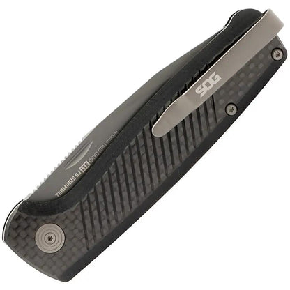 SOG Terminus SJ LTE Graphite Knife - TiNi D2 Blade Non Locking EDC Pocket Knife For Professionals by Sog
